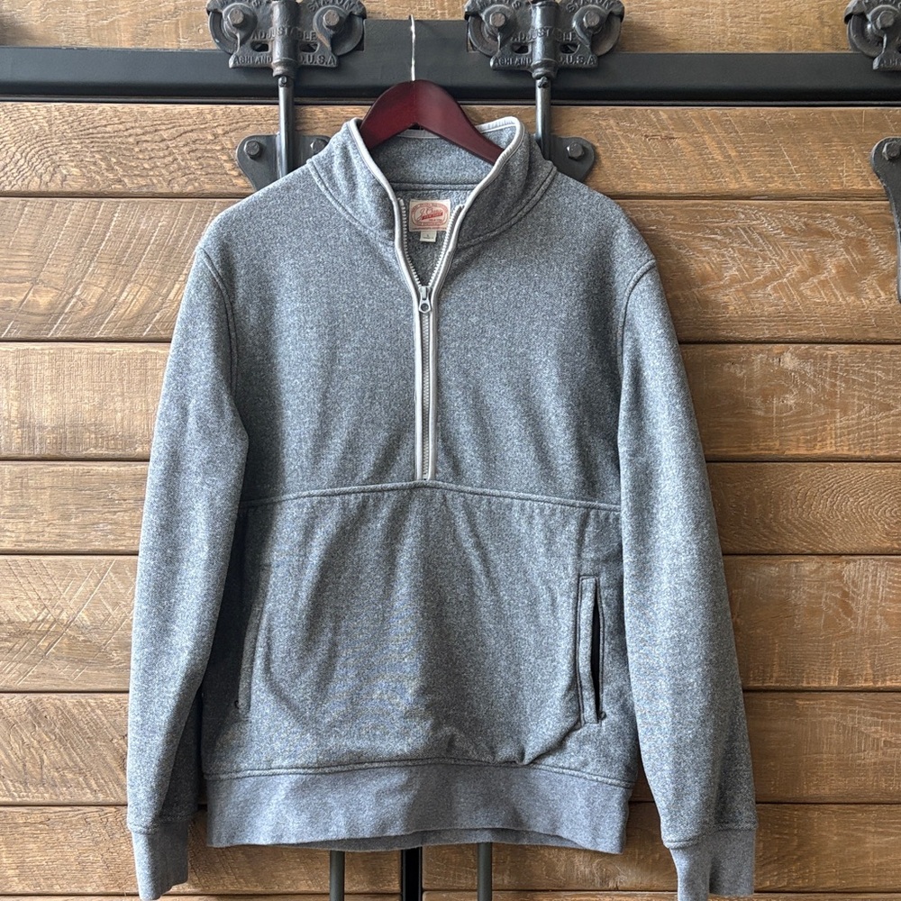J. Crew Half Zip Fleece Pullover with Pockets - Gray